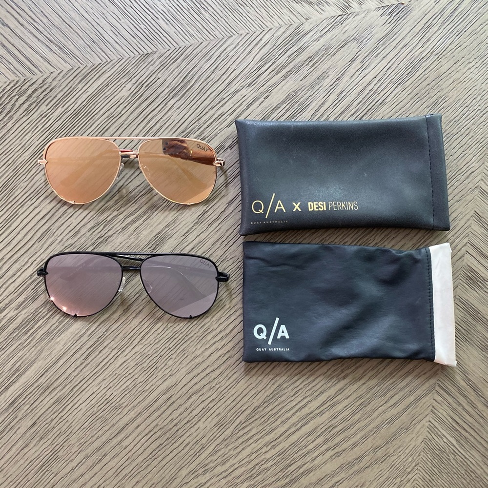Quay X Desi Perkins High Key Aviator Sunglasses
